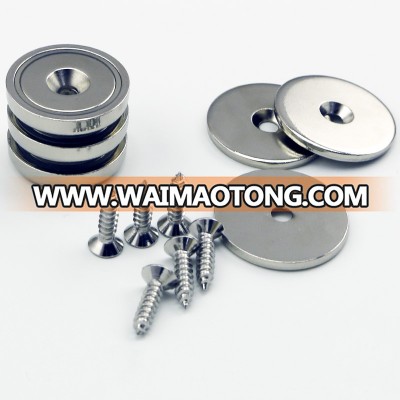 Permanet Magnet Pot Strong Neodymium Cup Fishing Pot Magnet With Threaded Stem For M3 M4 M5 Screw And Nut