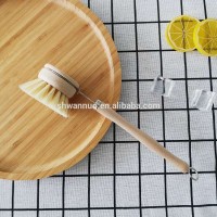 WanuoCraft Wooden Kitchen Brush Long Handle Beech Wood Scrubber Cleaning Pan Bamboo Wash Pot Kitchen Tools Brushes Cleaner